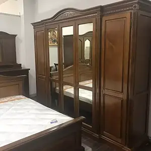 Шкаф 5 дверный с зеркалом "Венеция" Орех 772  купить в интернет магазине Мебель из массива. Звоните +7 495 961-63-63 Шкафы для одежды из массива дерева
