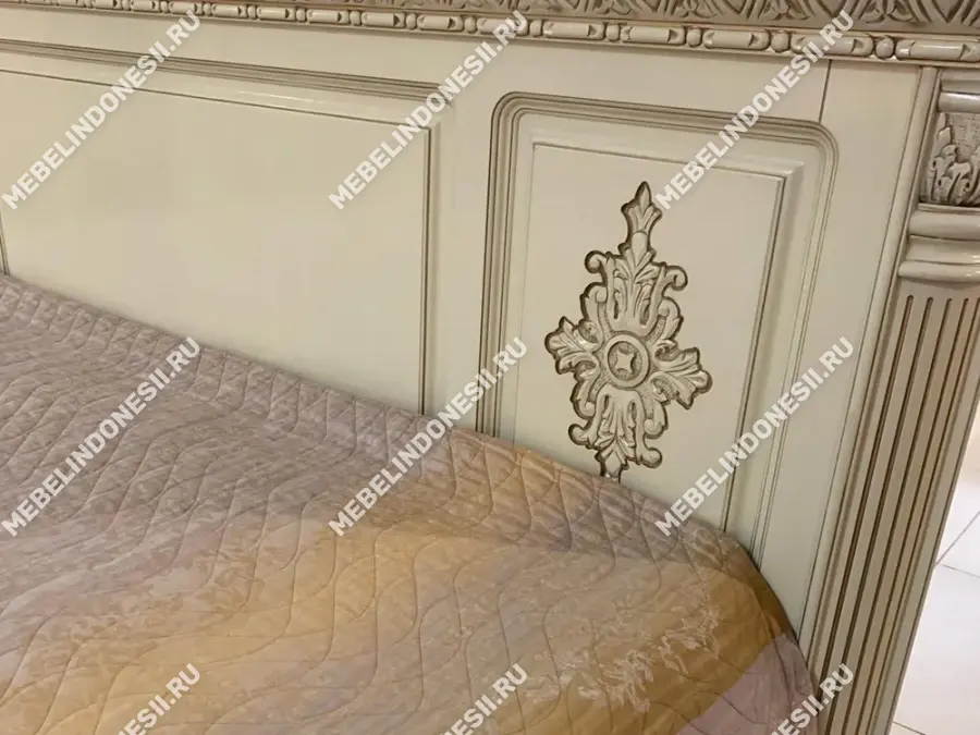 Кровать 200 "Венеция Люкс" Слоновая кость 374  купить в интернет магазине Мебель из массива. Звоните +7 495 961-63-63 Кровати из массива дерева