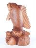 Деревянная фигурка ручной работы на подставке "Окунь"  