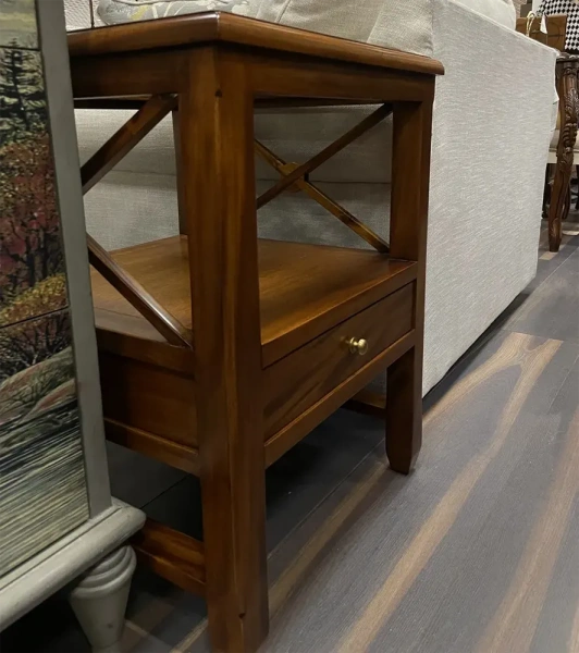 Этажерка с ящиком и стеклянной столешницей МИГ398 ROGP-M купить в интернет магазине Мебель из массива. Звоните +7 495 961-63-63 Мебель Индонезии