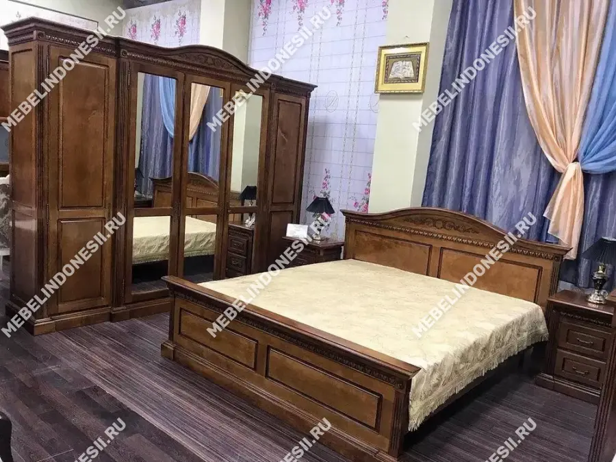 Кровать 160 "Венеция" Орех 762  купить в интернет магазине Мебель из массива. Звоните +7 495 961-63-63 Румынская мебель
