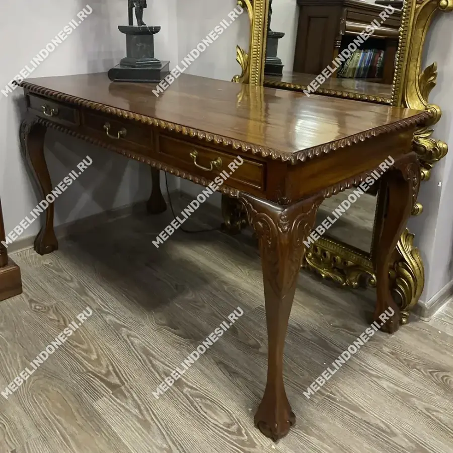 Стол письменный Чиппендейл с 3 ящиками МИГ203 CT3D-M купить в интернет магазине Мебель из массива. Звоните +7 495 961-63-63 Дизайнерская мебель