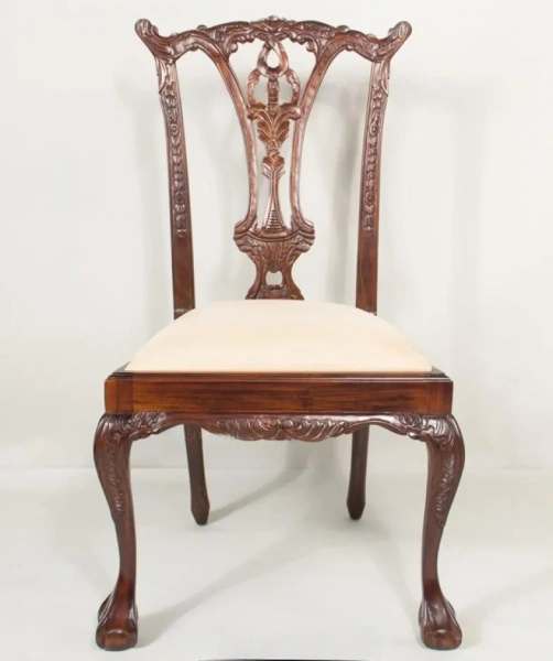Резной стул в стиле Чиппендейл MSM.106 Biege CH15 BIEGE купить в интернет магазине Мебель из массива. Звоните +7 495 961-63-63 Мебель Индонезии
