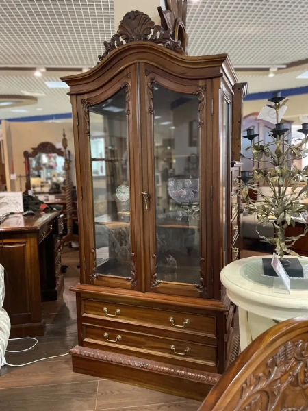 Витрина с 2 ящиками МИГ215 DCCGB-M купить в интернет магазине Мебель из массива. Звоните +7 495 961-63-63 Мебель Индонезии